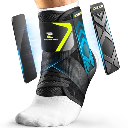 ZOELION Hoop-and-Loop Quick Lace Up Ankle Brace with Side Stabilizing Pads