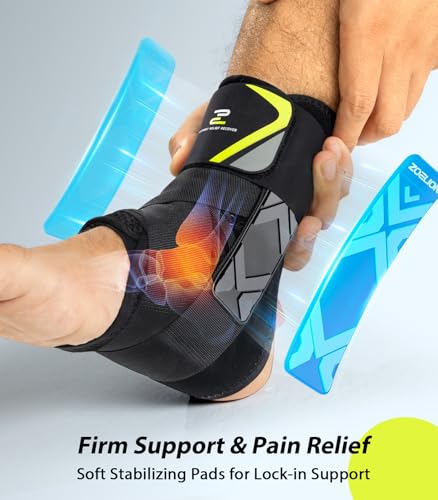 ZOELION Hoop-and-Loop Quick Lace Up Ankle Brace with Side Stabilizing Pads