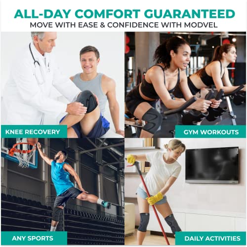 Compression Knee Brace Support Sleeves for Sports – 2 Pack