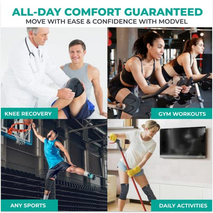 Compression Knee Brace Support Sleeves for Sports – 2 Pack