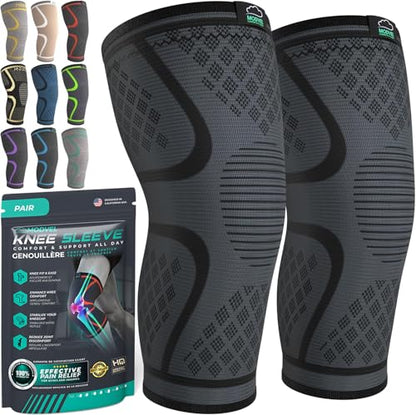 Compression Knee Brace Support Sleeves for Sports – 2 Pack