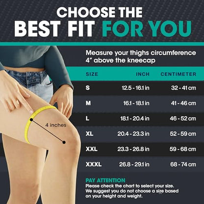 Compression Knee Brace Support Sleeves for Sports – 2 Pack