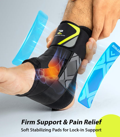 ZOELION Hoop-and-Loop Quick Lace Up Ankle Brace with Side Stabilizing Pads