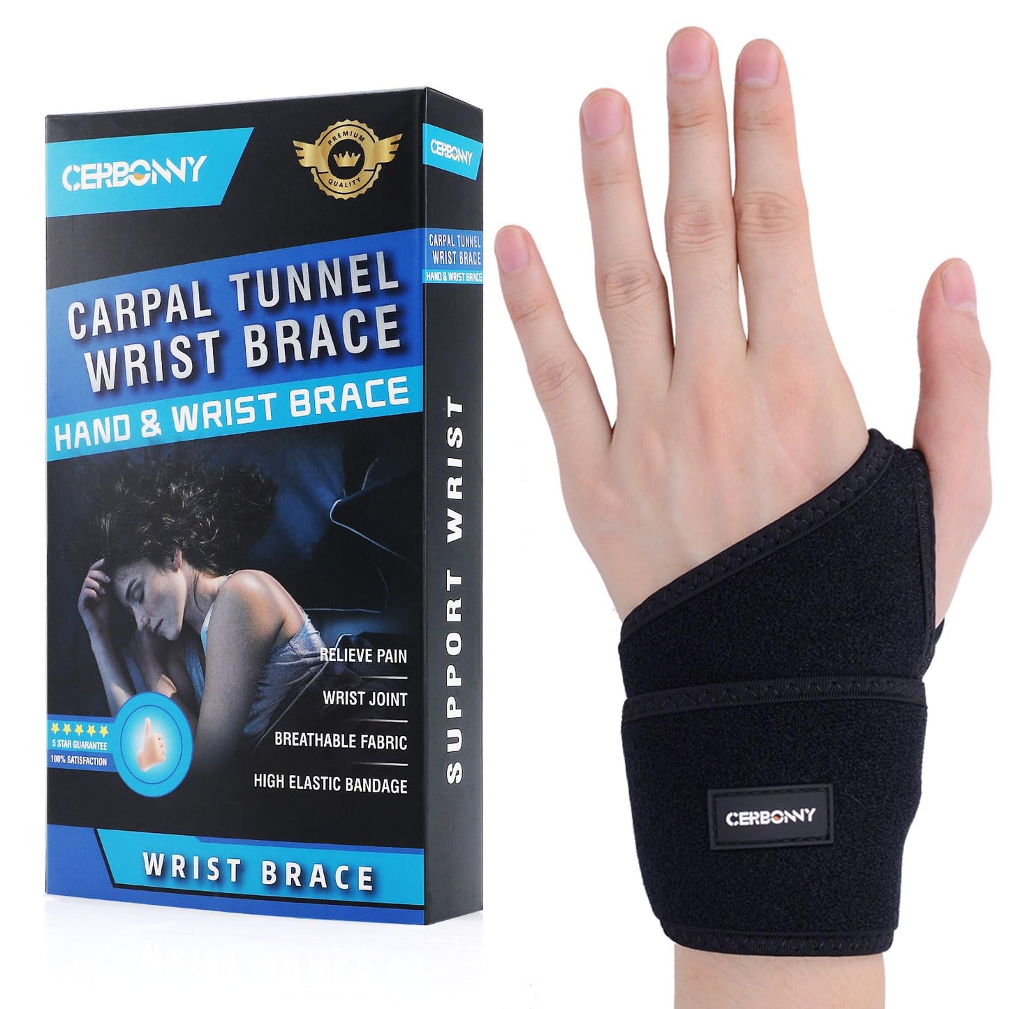 CERBONNY Carpal Tunnel Wrist Brace
