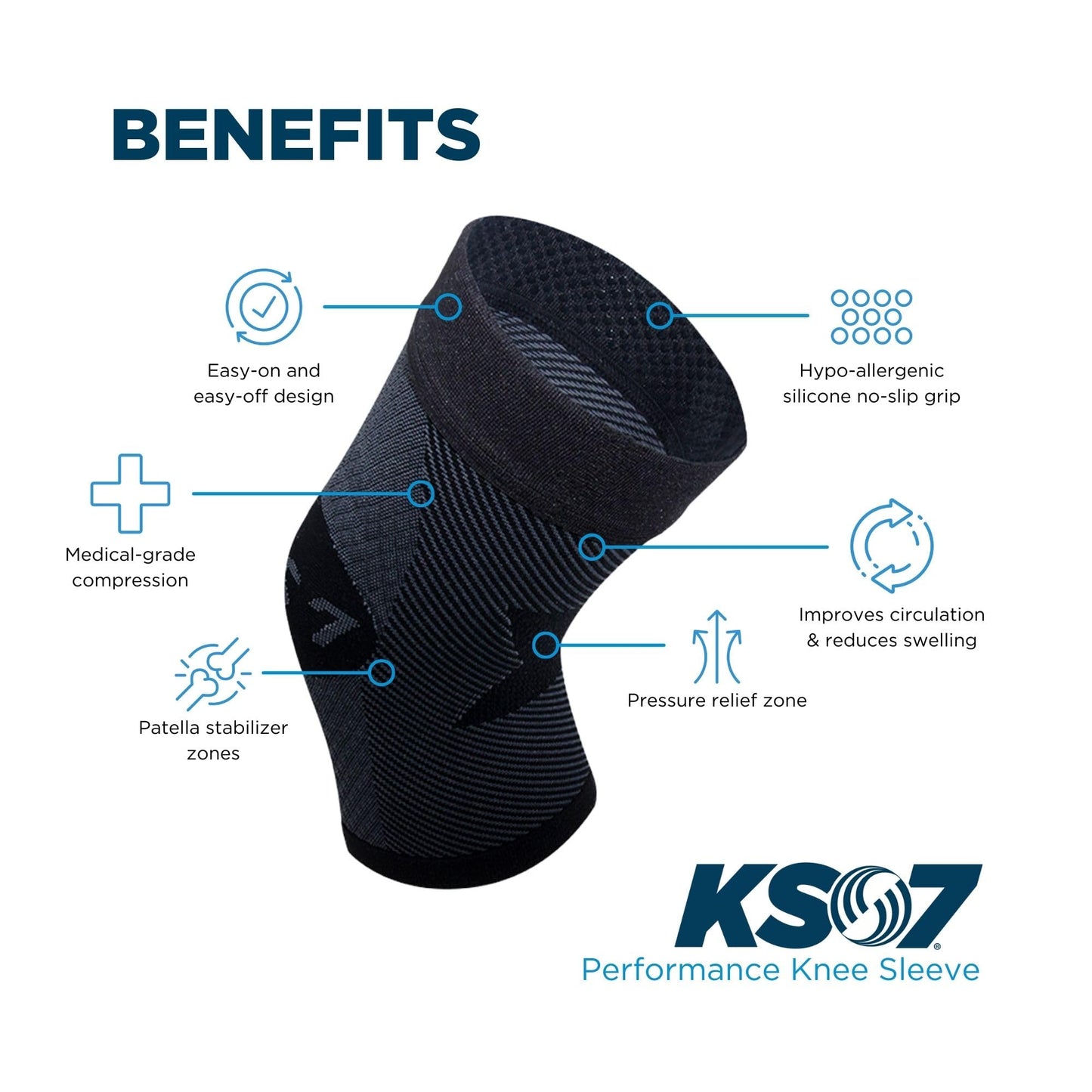 Compression Knee Brace Sleeve for Support & Recovery