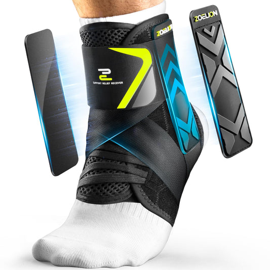 ZOELION Hoop-and-Loop Quick Lace Up Ankle Brace with Side Stabilizing Pads