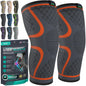Compression Knee Brace Support Sleeves for Sports – 2 Pack