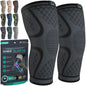 Compression Knee Brace Support Sleeves for Sports – 2 Pack