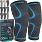 Compression Knee Brace Support Sleeves for Sports – 2 Pack