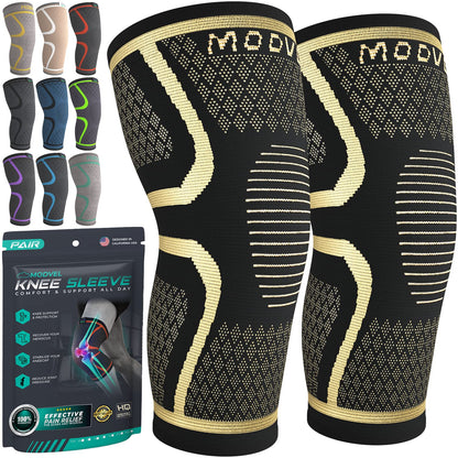 Compression Knee Brace Support Sleeves for Sports – 2 Pack