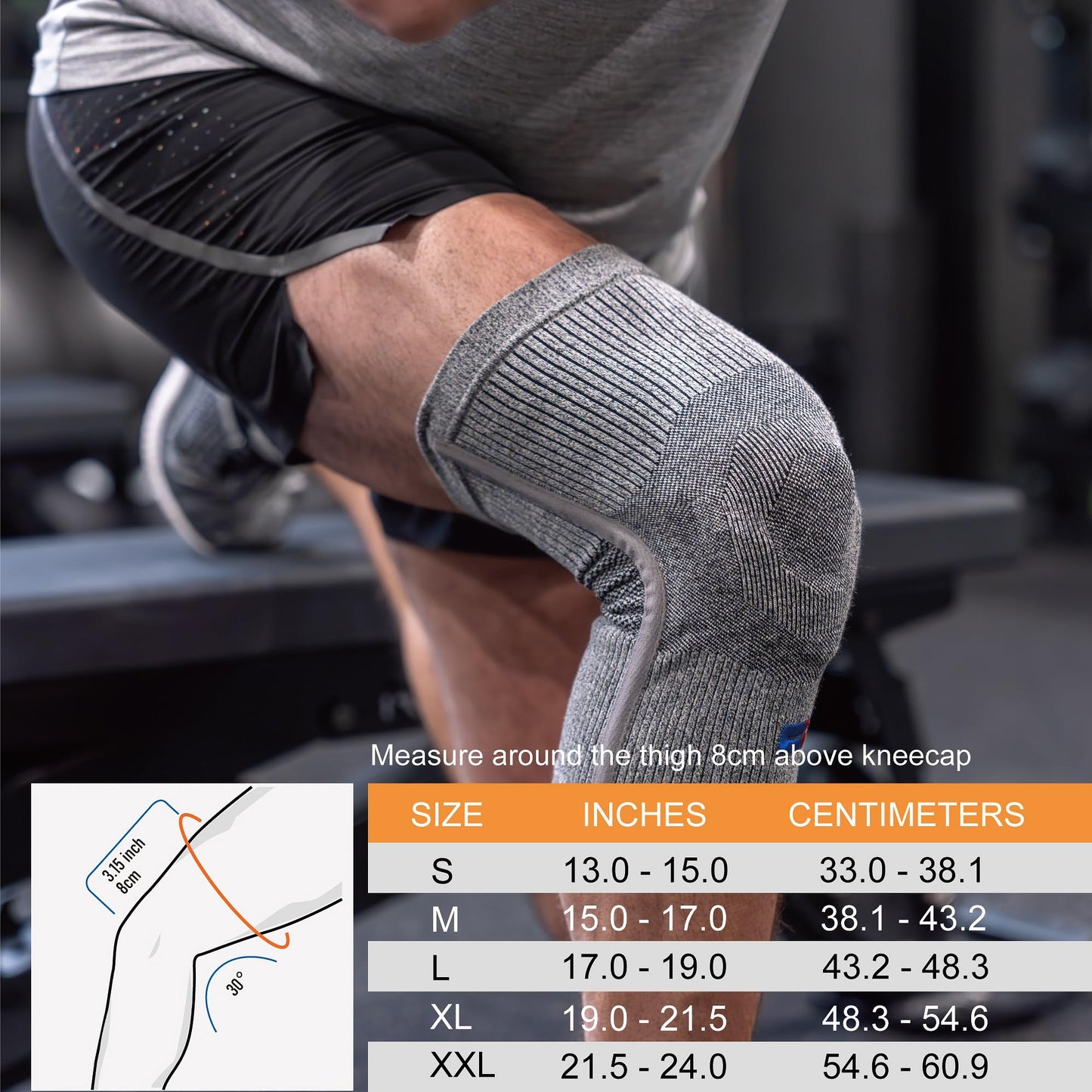 Germanium & Bamboo Charcoal Compression Knee Support Brace